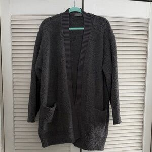 Barefoot Dreams Cozychic Knit women’s super soft open cardigan Gray Size 1X
